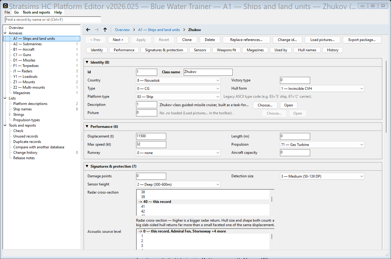 A record screen with labelled, grouped fields and reference pickers.